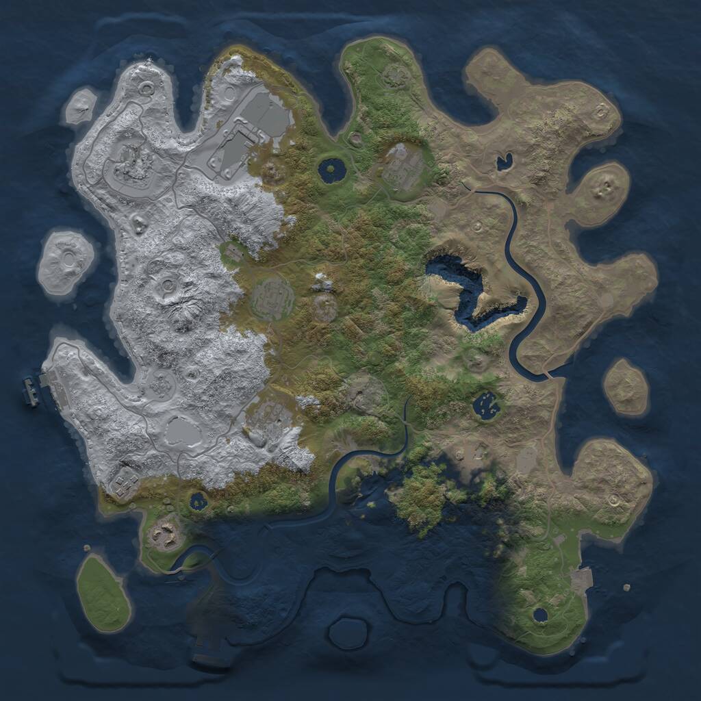 Rust Map: Procedural Map, Size: 4000, Seed: 23718720, 15 Monuments