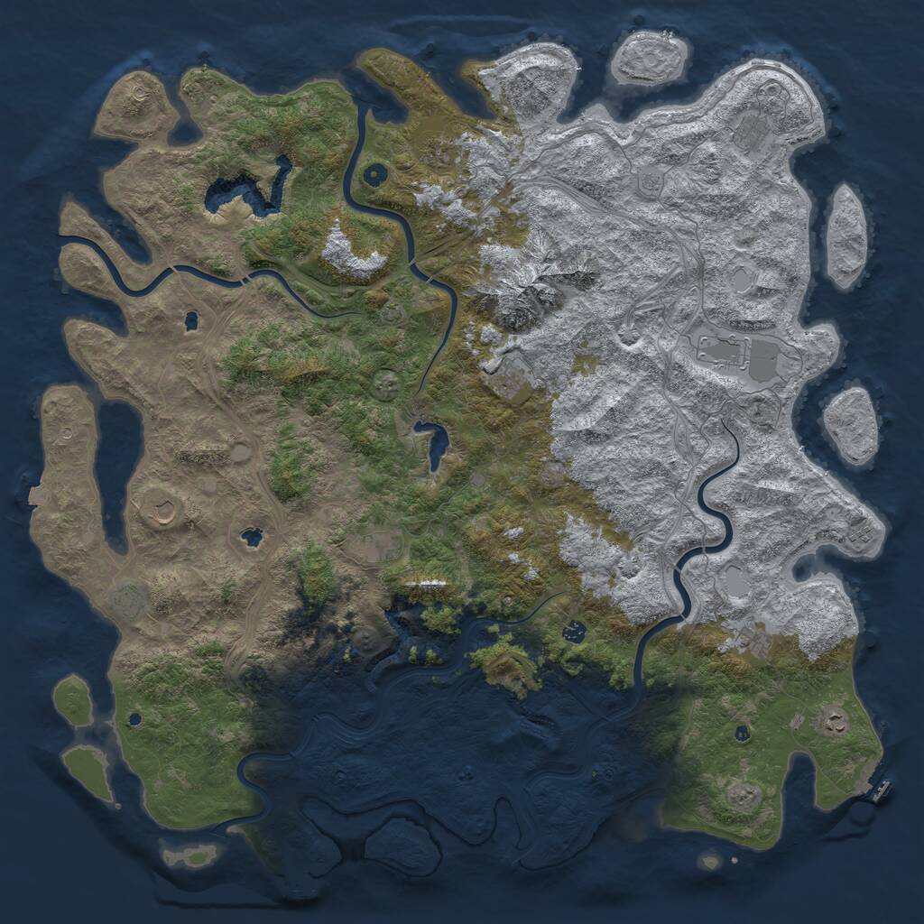 Rust Map: Procedural Map, Size: 6000, Seed: 1606573882, 17 Monuments