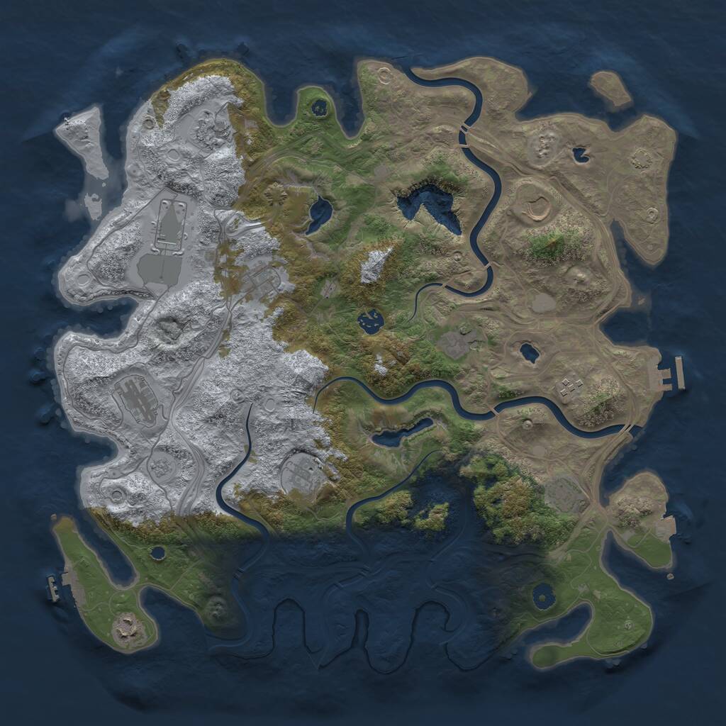 Rust Map: Procedural Map, Size: 4500, Seed: 1380179416, 17 Monuments