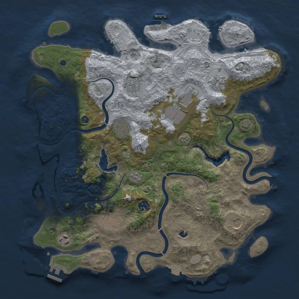 Rust Map: Procedural Map, Size: 4000, Seed: 156185213, 15 Monuments