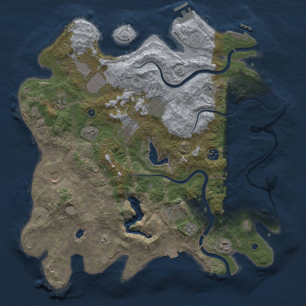 Rust Map: Procedural Map, Size: 4000, Seed: 48361, 15 Monuments