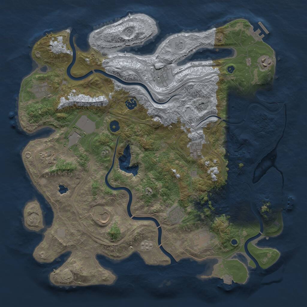 Rust Map: Procedural Map, Size: 4250, Seed: 349979100, 17 Monuments