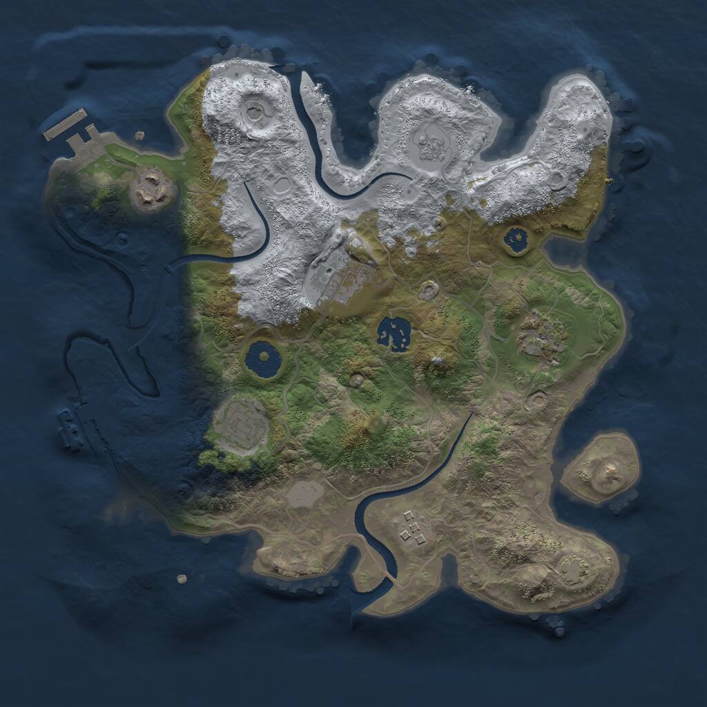 Rust Map: Procedural Map, Size: 3000, Seed: 42512, 12 Monuments