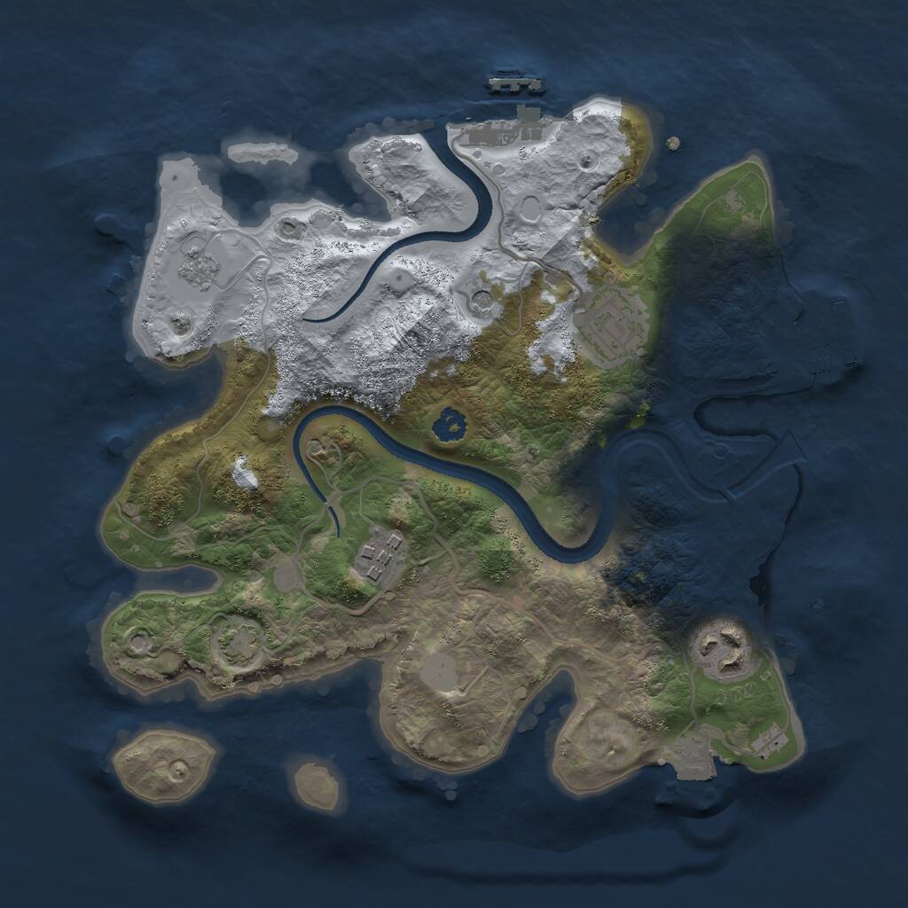 Rust Map: Procedural Map, Size: 2700, Seed: 1781524919, 9 Monuments