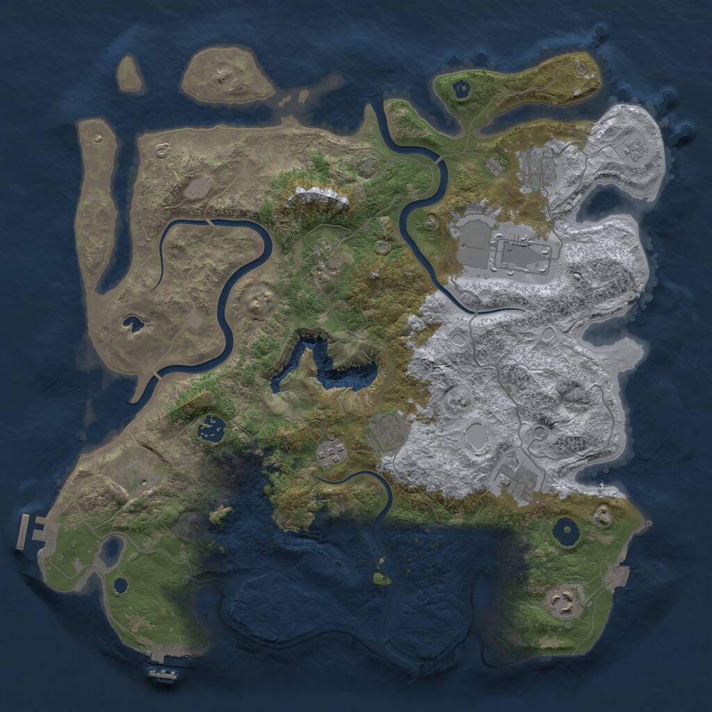 Rust Map: Procedural Map, Size: 4000, Seed: 21557567, 15 Monuments
