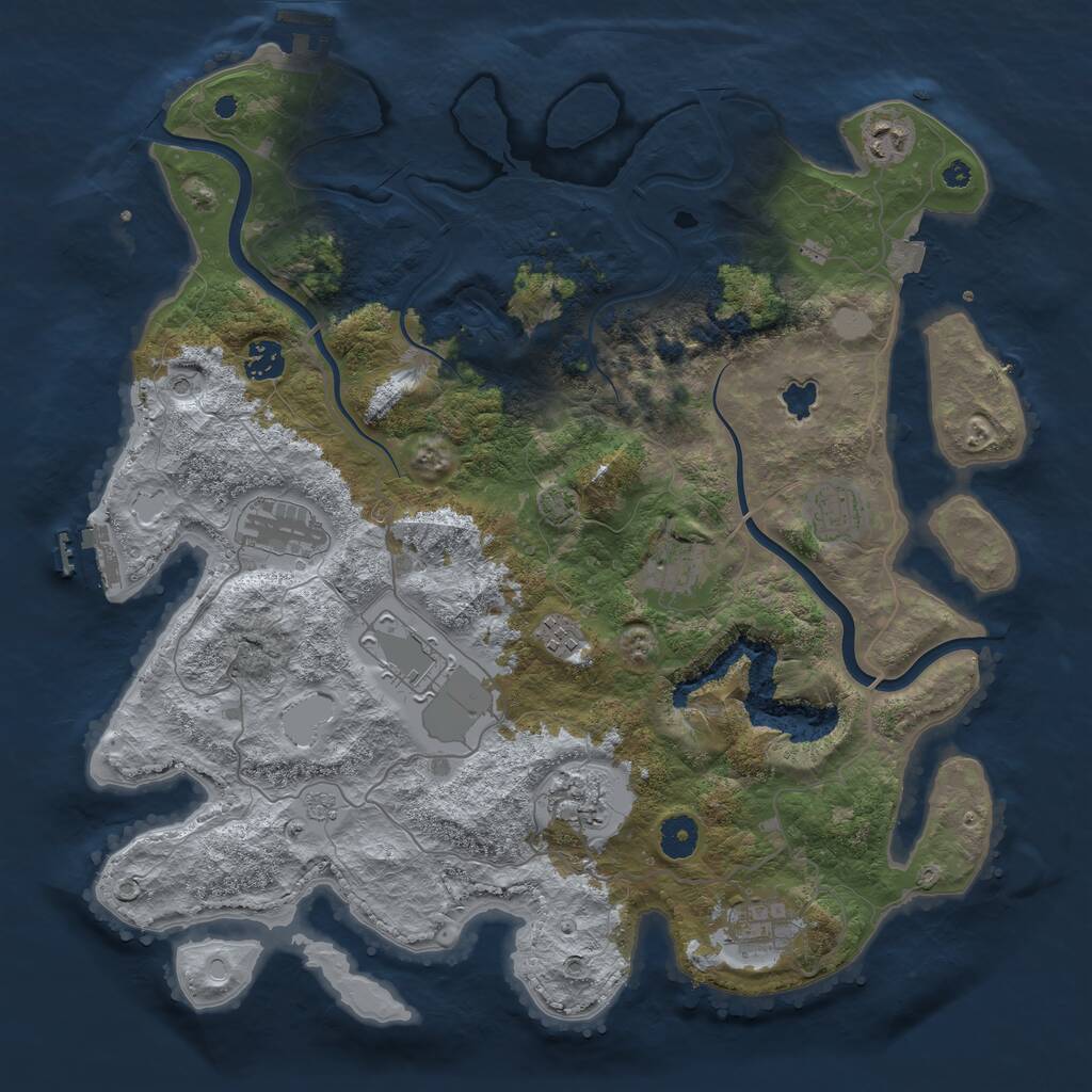Rust Map: Procedural Map, Size: 4000, Seed: 1850490862, 15 Monuments