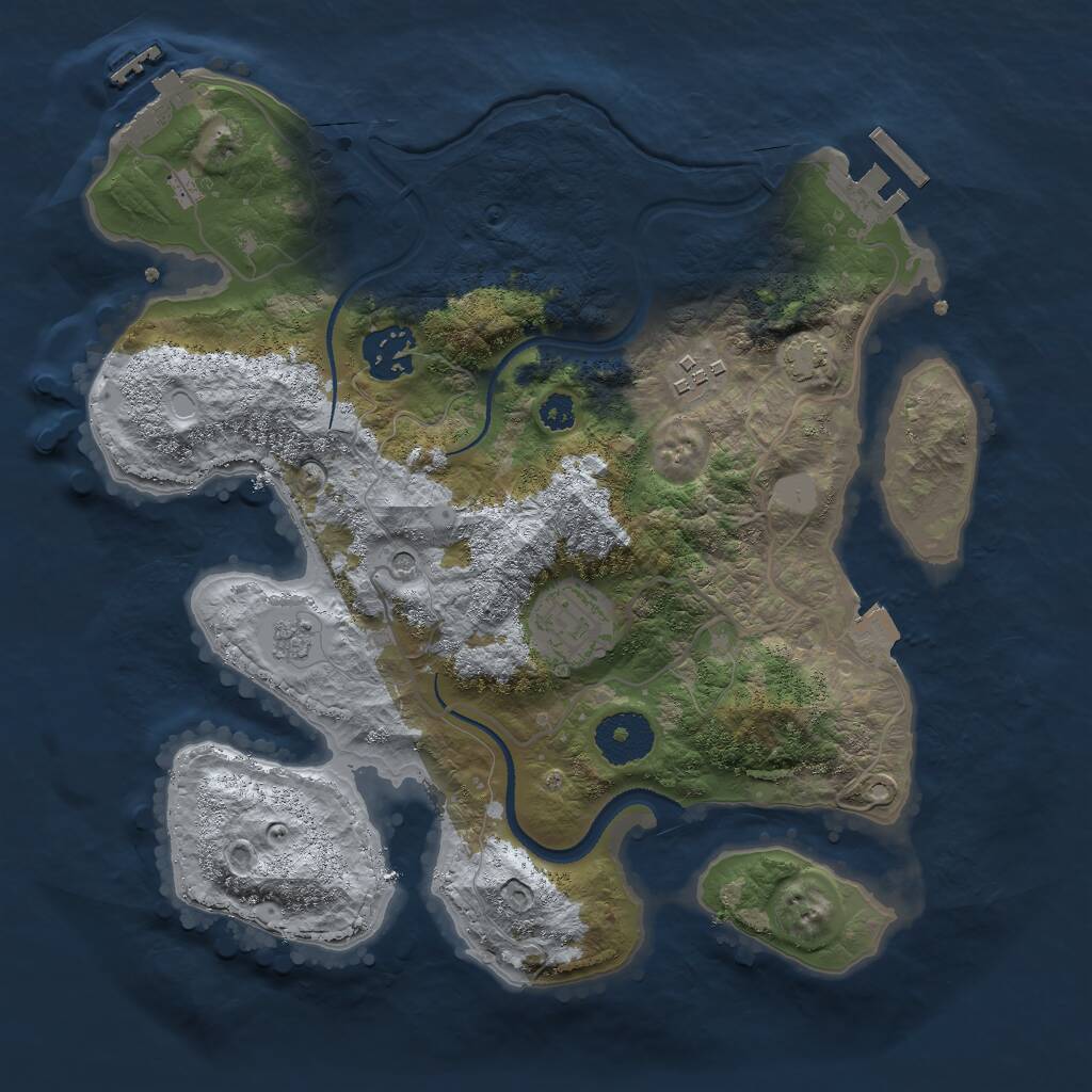 Rust Map: Procedural Map, Size: 3000, Seed: 156156165, 9 Monuments