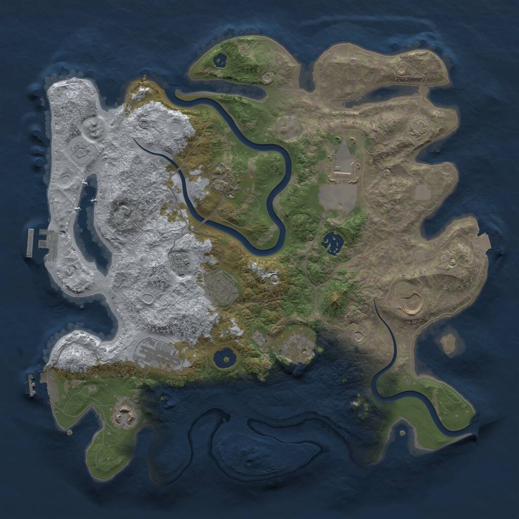 Rust Map: Procedural Map, Size: 3650, Seed: 505120001, 15 Monuments