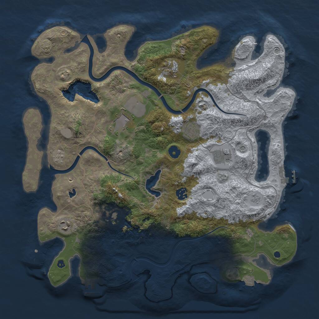 Rust Map: Procedural Map, Size: 4000, Seed: 138253, 14 Monuments