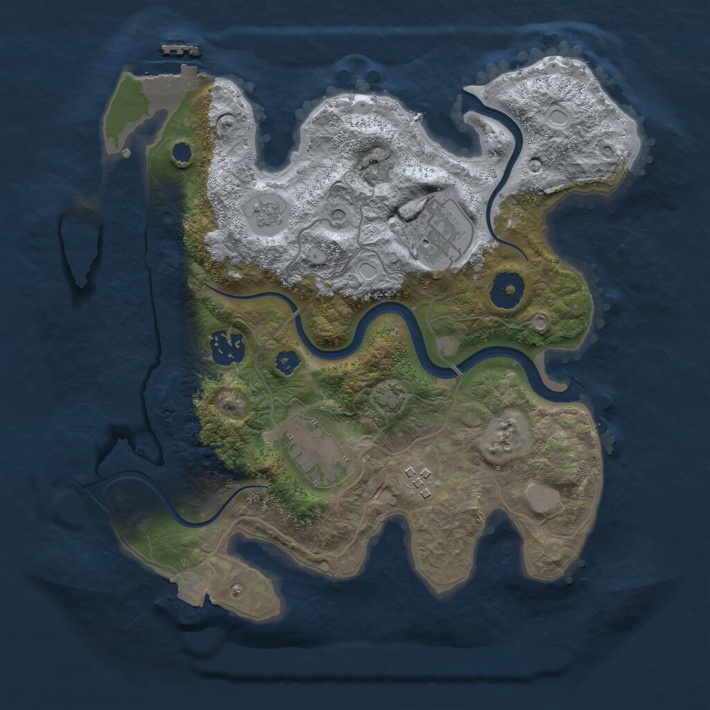Rust Map: Procedural Map, Size: 3000, Seed: 1171313003, 9 Monuments