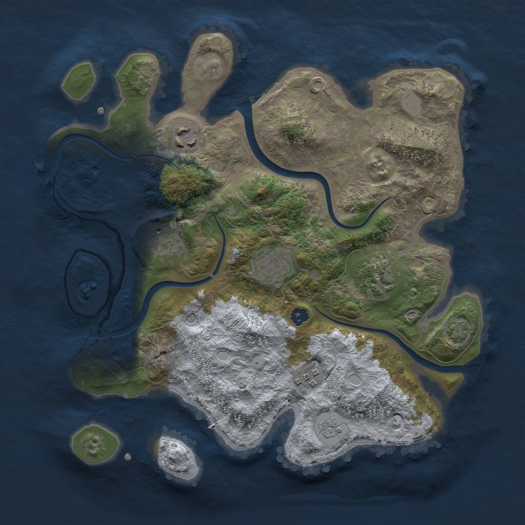 Rust Map: Procedural Map, Size: 3000, Seed: 1684330883, 9 Monuments