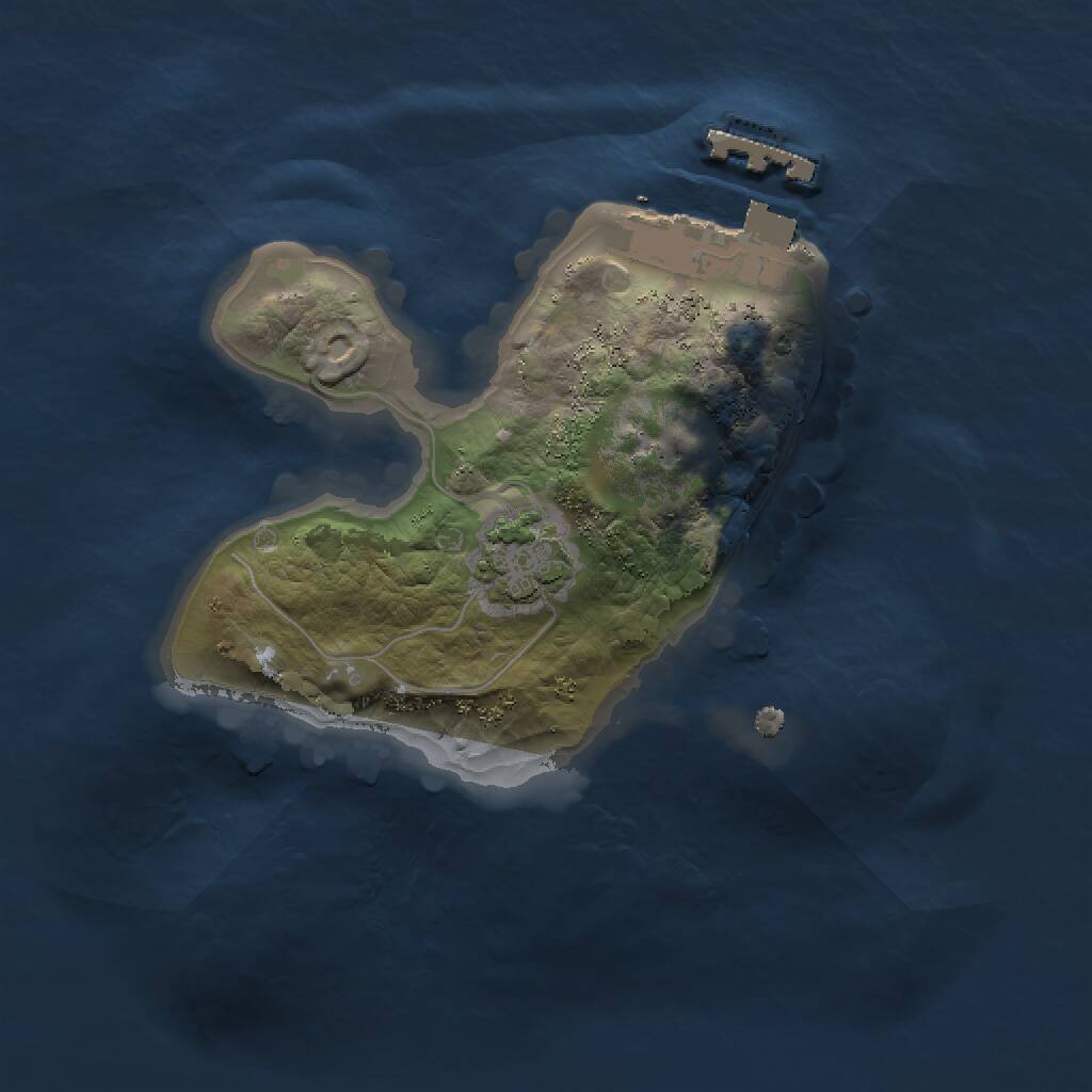 Rust Map: Procedural Map, Size: 1500, Seed: 5563589, 3 Monuments