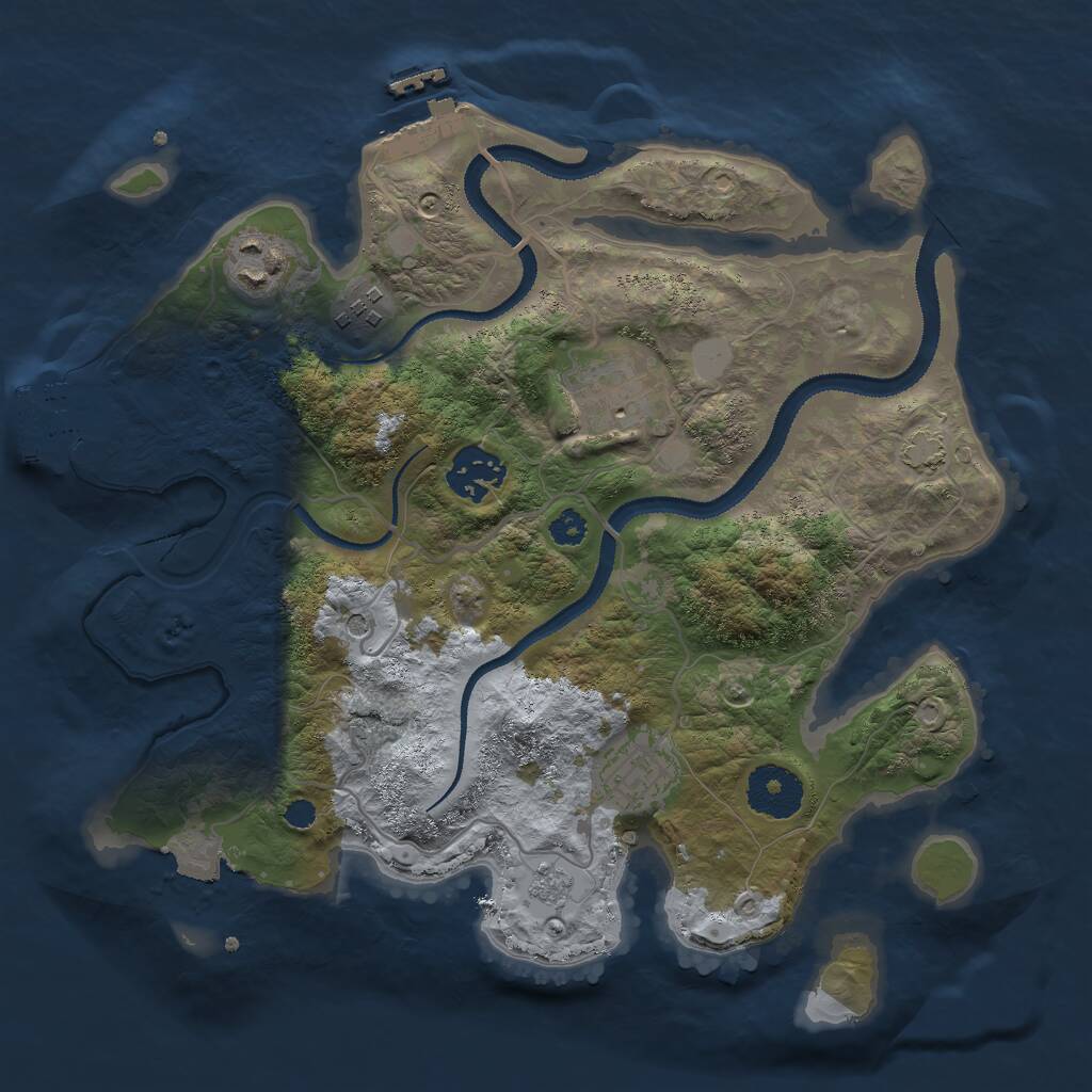Rust Map: Procedural Map, Size: 3000, Seed: 897605859, 11 Monuments