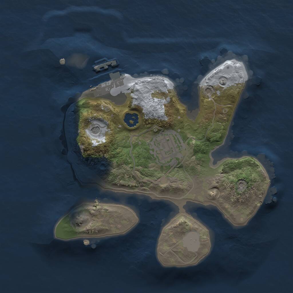 Rust Map: Procedural Map, Size: 2000, Seed: 22108, 4 Monuments