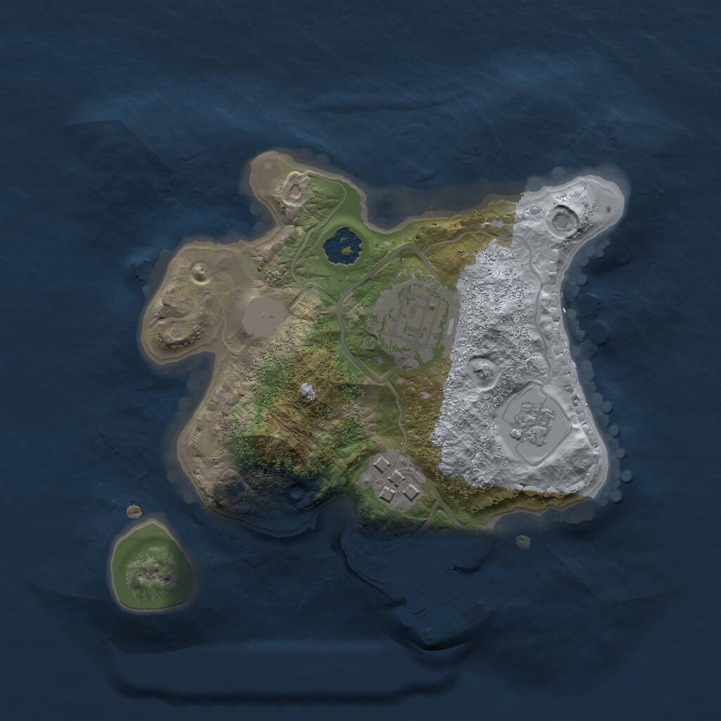 Rust Map: Procedural Map, Size: 2000, Seed: 360735377, 5 Monuments