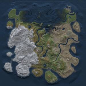 Thumbnail Rust Map: Procedural Map, Size: 4000, Seed: 1464441329, 15 Monuments