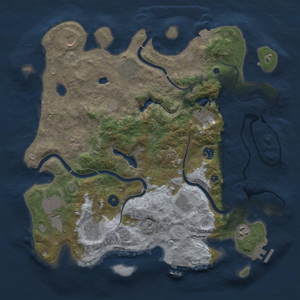 Rust Map: Procedural Map, Size: 4000, Seed: 326309152, 16 Monuments