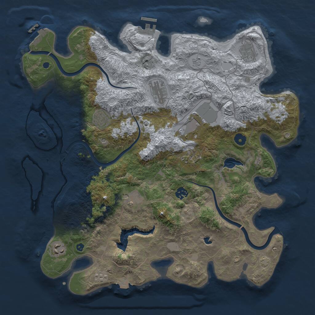 Rust Map: Procedural Map, Size: 4000, Seed: 540304, 15 Monuments