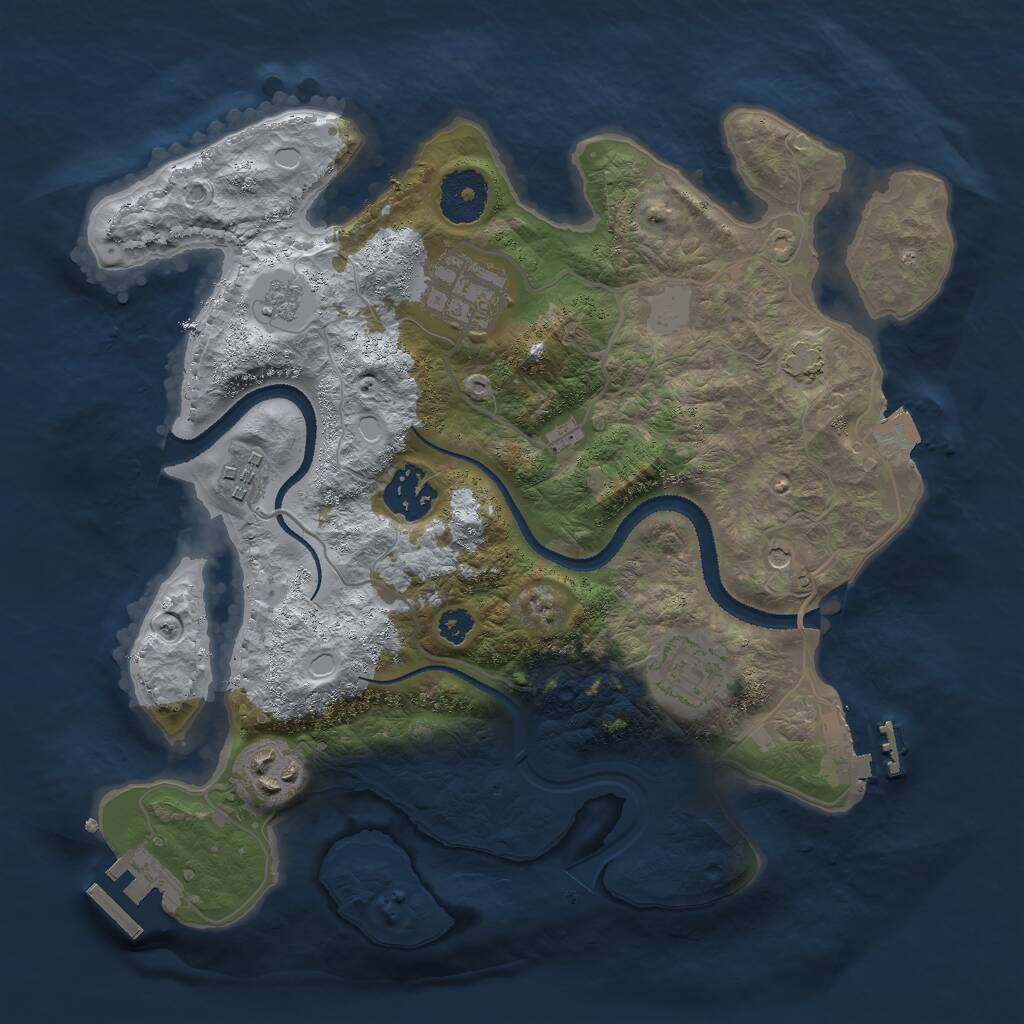 Rust Map: Procedural Map, Size: 3000, Seed: 2102272184, 11 Monuments