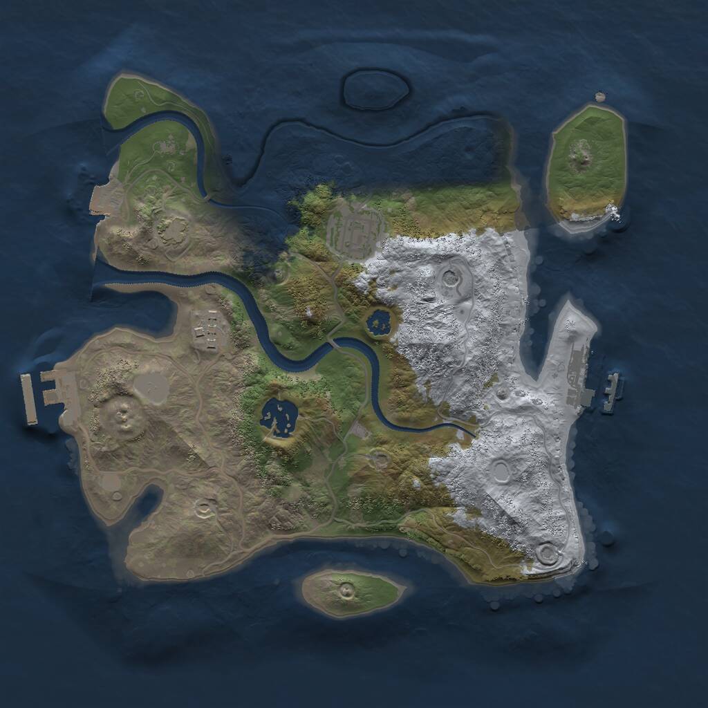 Rust Map: Procedural Map, Size: 2800, Seed: 964837473, 8 Monuments