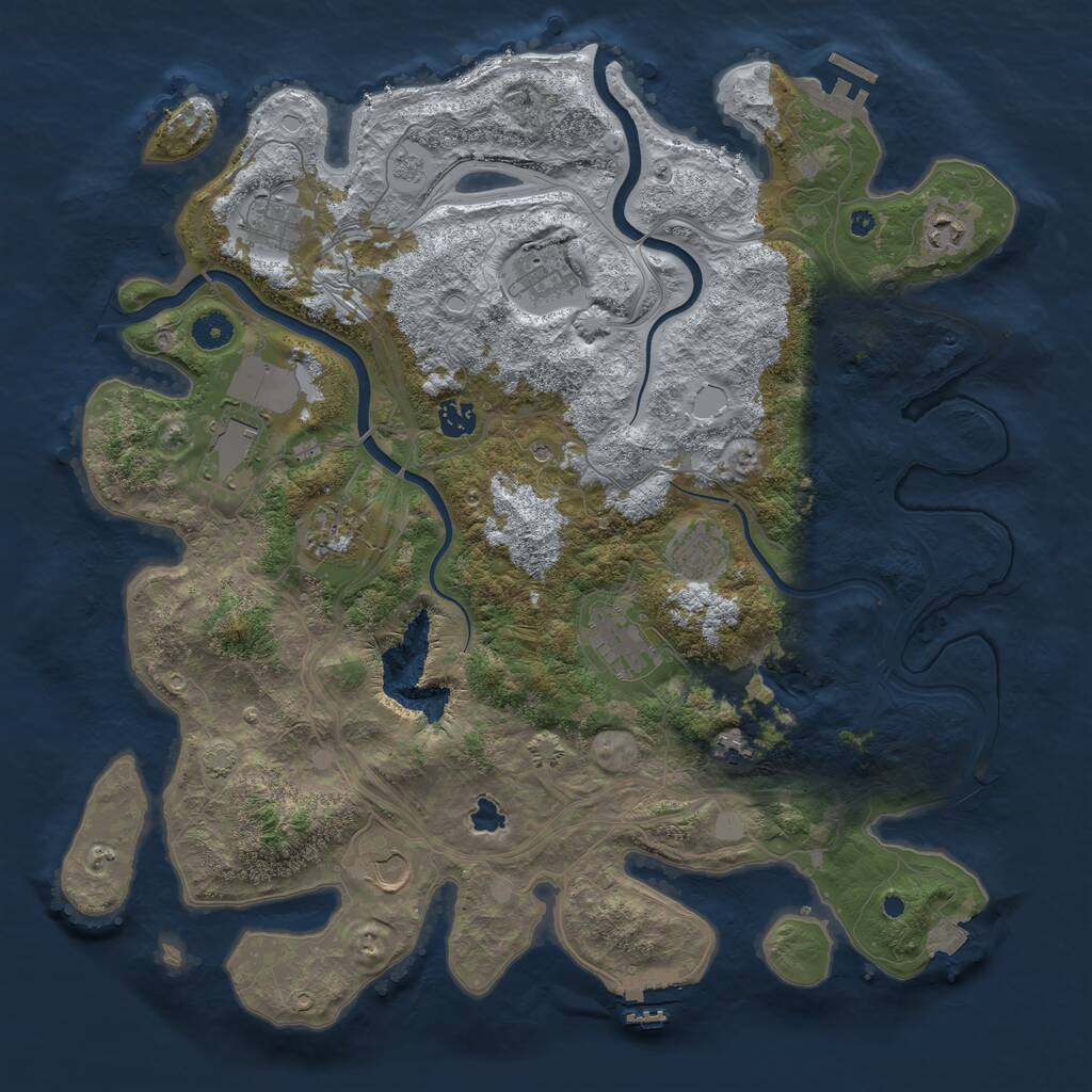 Rust Map: Procedural Map, Size: 4250, Seed: 985591355, 16 Monuments