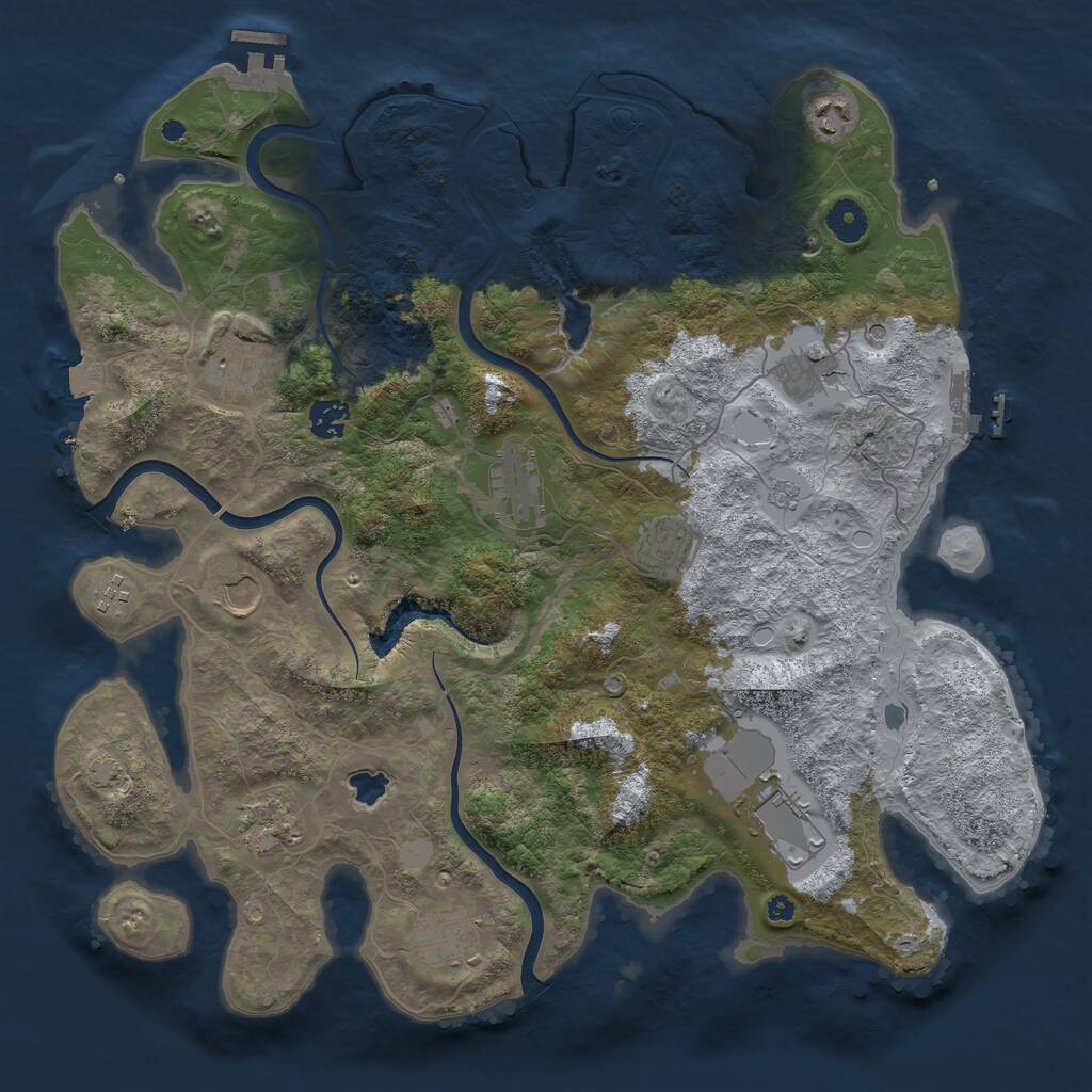 Rust Map: Procedural Map, Size: 4000, Seed: 261935104, 17 Monuments