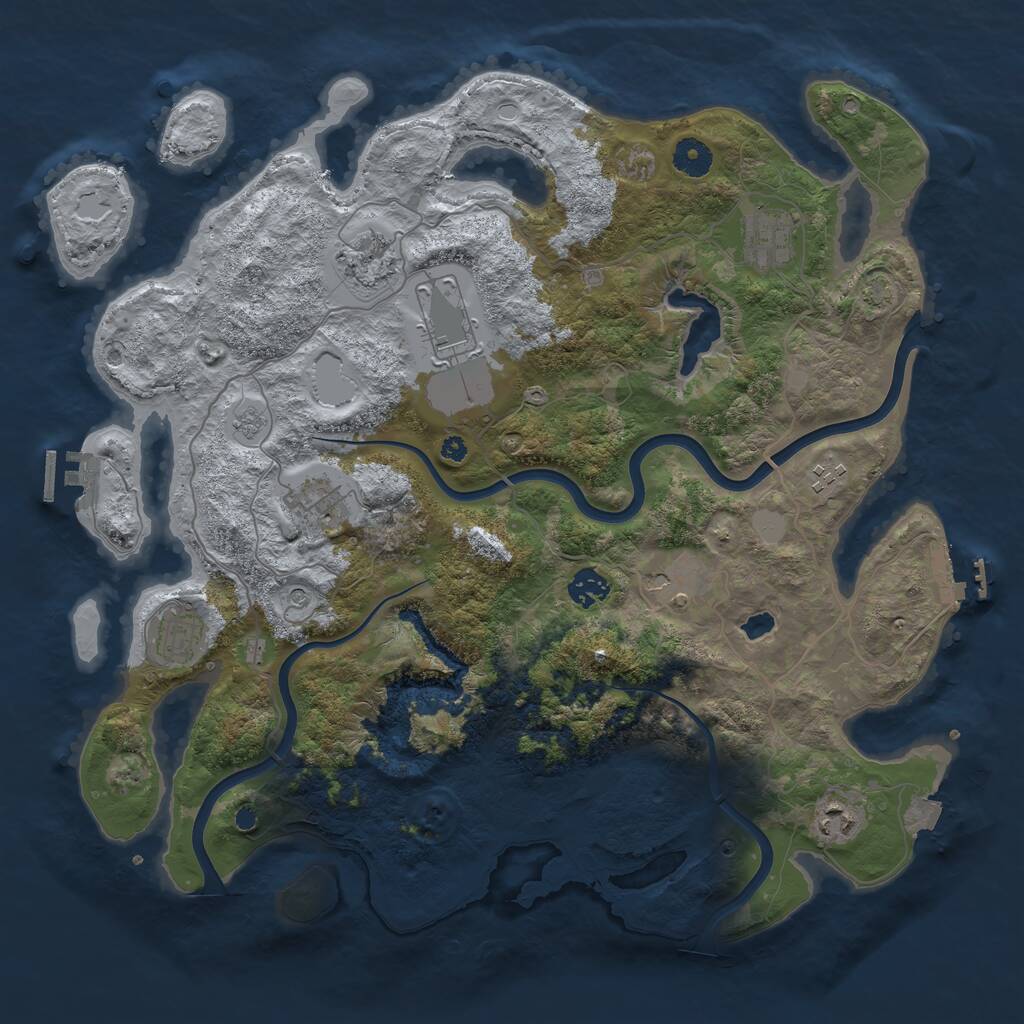 Rust Map: Procedural Map, Size: 4000, Seed: 1394384983, 15 Monuments
