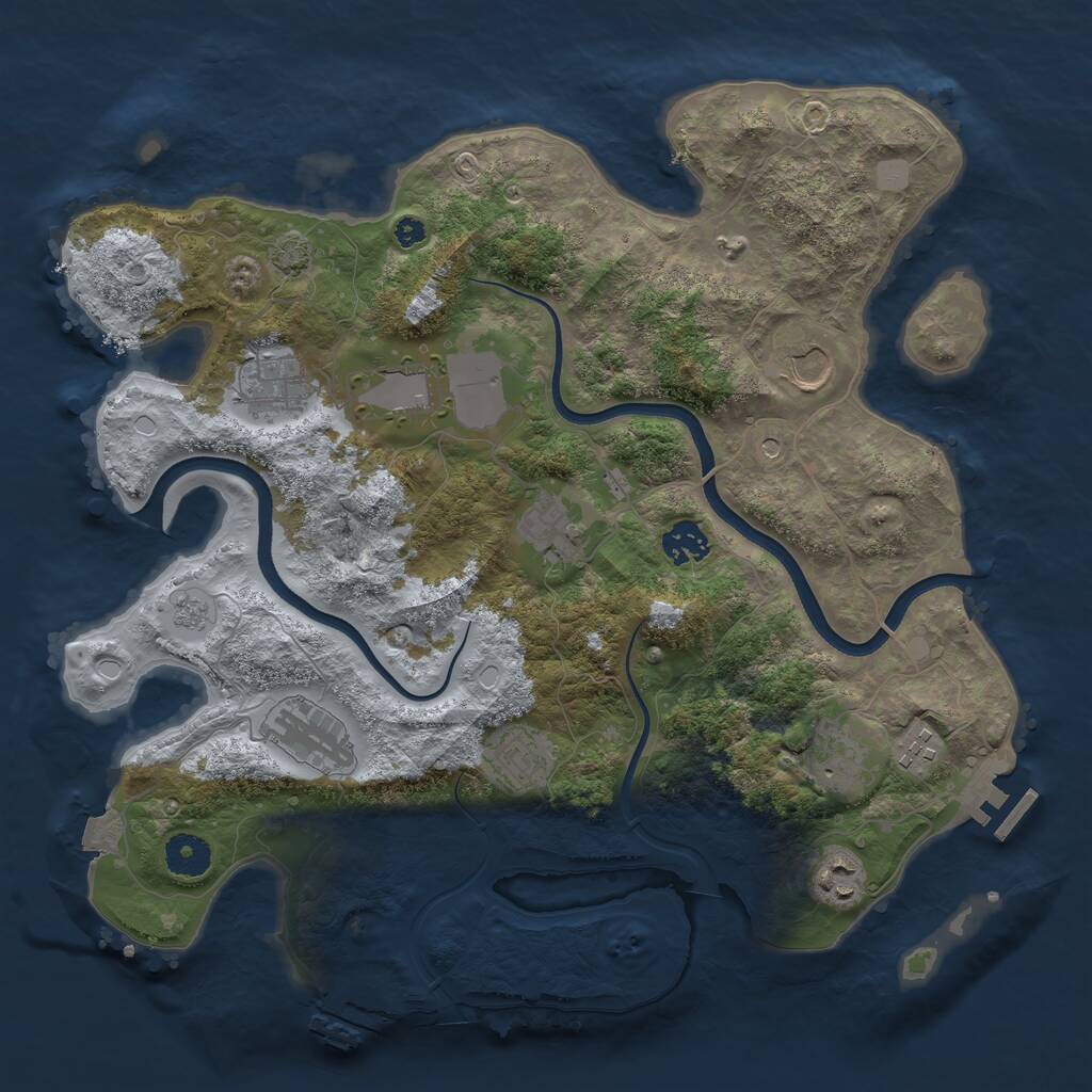 Rust Map: Procedural Map, Size: 3700, Seed: 1004302030, 16 Monuments