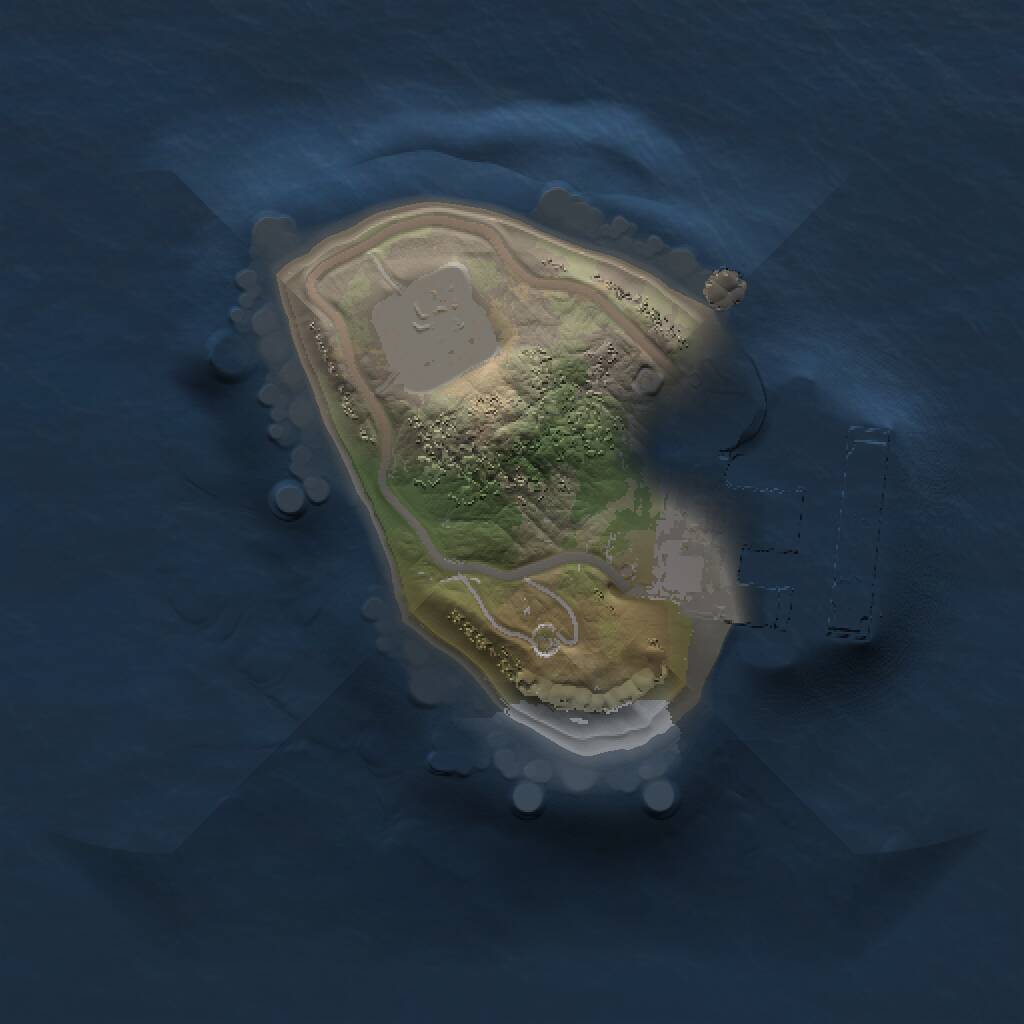 Rust Map: Procedural Map, Size: 1000, Seed: 2077642432, 2 Monuments