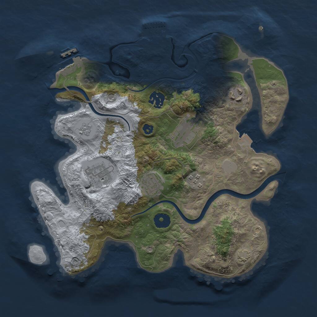 Rust Map: Procedural Map, Size: 3000, Seed: 1706291230, 12 Monuments