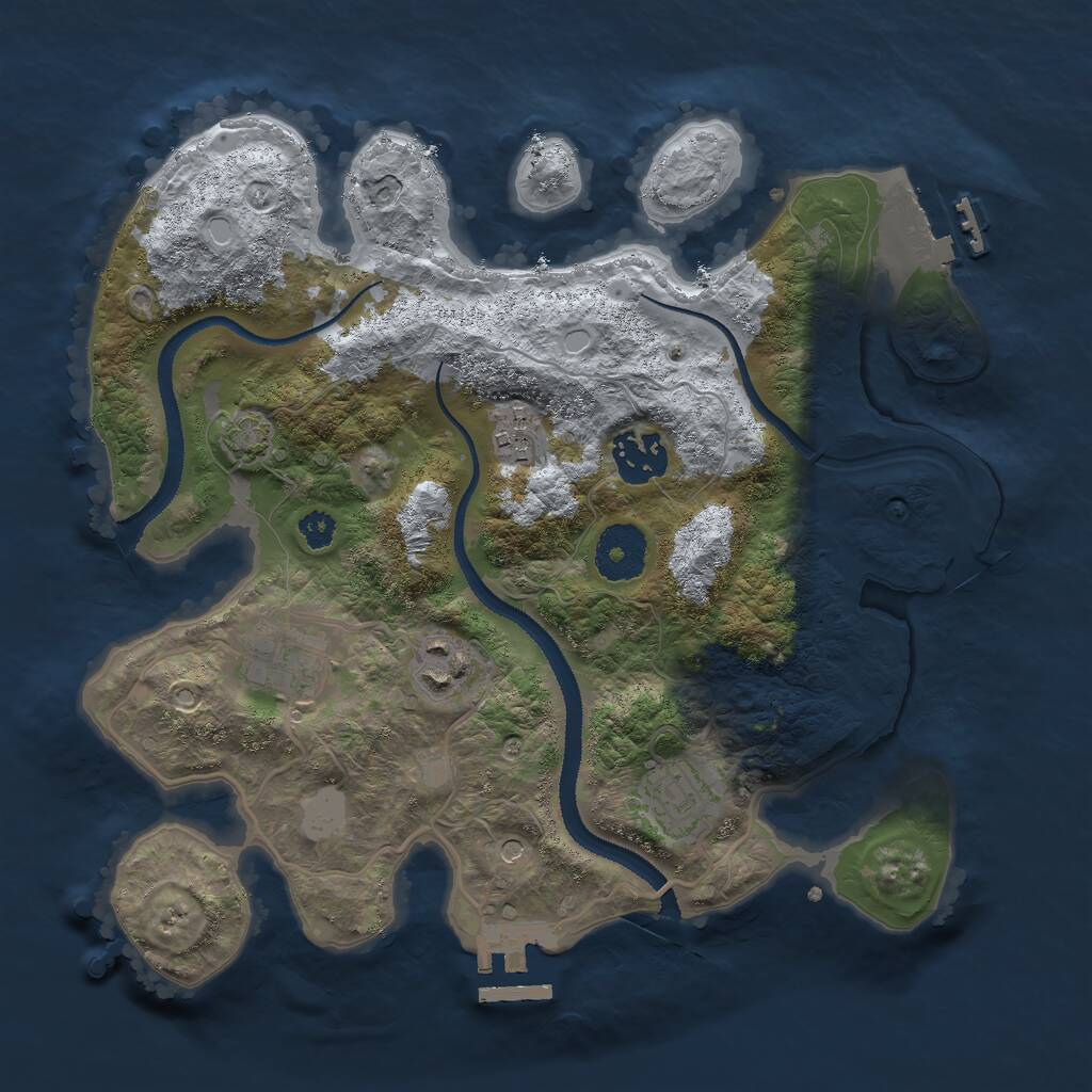 Rust Map: Procedural Map, Size: 3000, Seed: 654269738, 10 Monuments