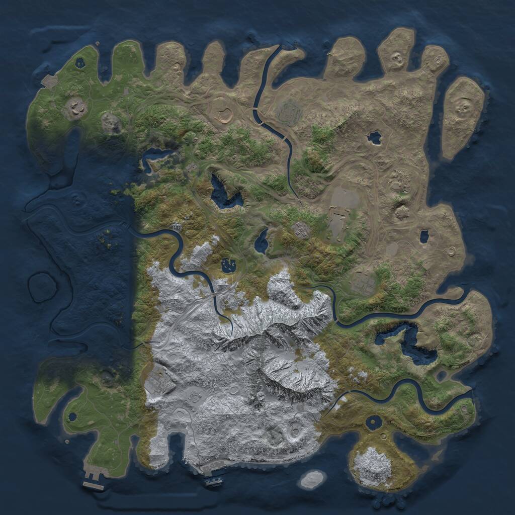 Rust Map: Procedural Map, Size: 5000, Seed: 1427358088, 15 Monuments