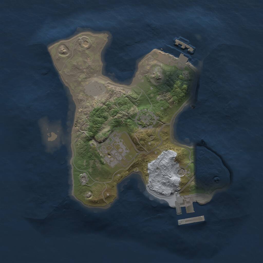 Rust Map: Procedural Map, Size: 2000, Seed: 15894, 6 Monuments