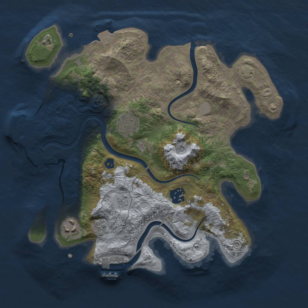 Rust Map: Procedural Map, Size: 3000, Seed: 31629, 10 Monuments