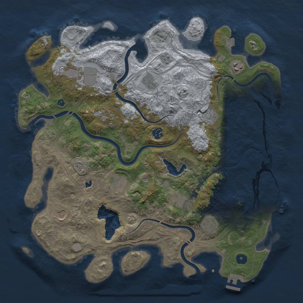 Rust Map: Procedural Map, Size: 4250, Seed: 1914383110, 17 Monuments