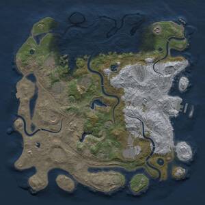 Thumbnail Rust Map: Procedural Map, Size: 4300, Seed: 1276152450, 17 Monuments