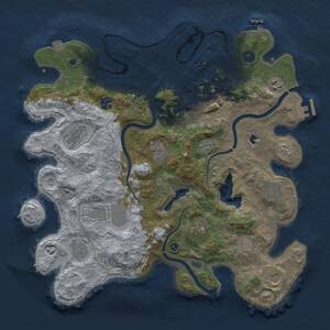 Thumbnail Rust Map: Procedural Map, Size: 4000, Seed: 1608993251, 17 Monuments