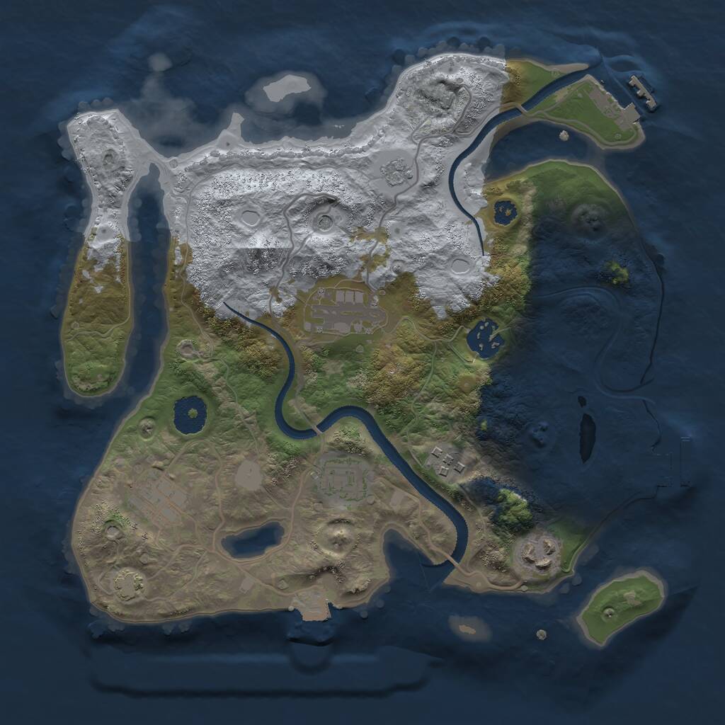 Rust Map: Procedural Map, Size: 3000, Seed: 123553, 12 Monuments