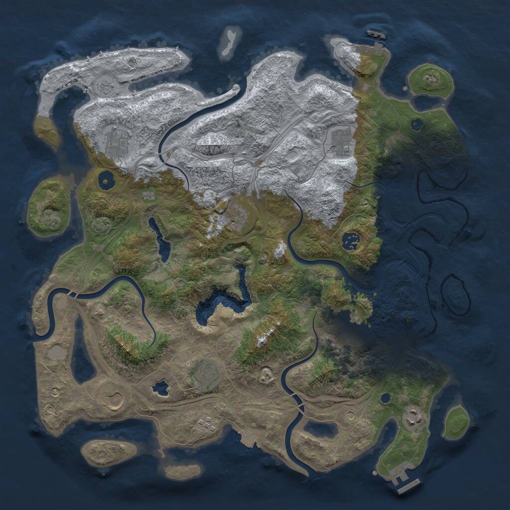 Rust Map: Procedural Map, Size: 4250, Seed: 1099625384, 15 Monuments