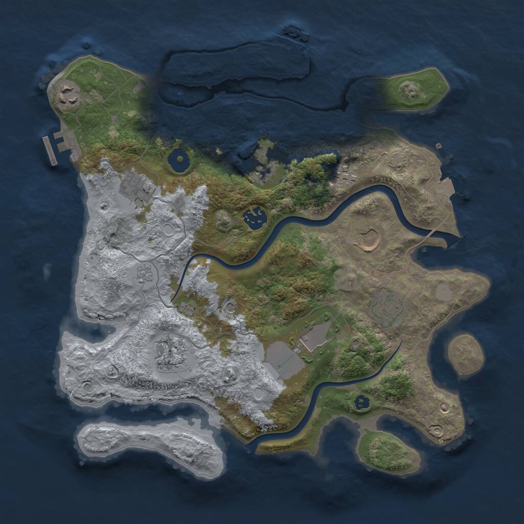 Rust Map: Procedural Map, Size: 3500, Seed: 1248546996, 15 Monuments