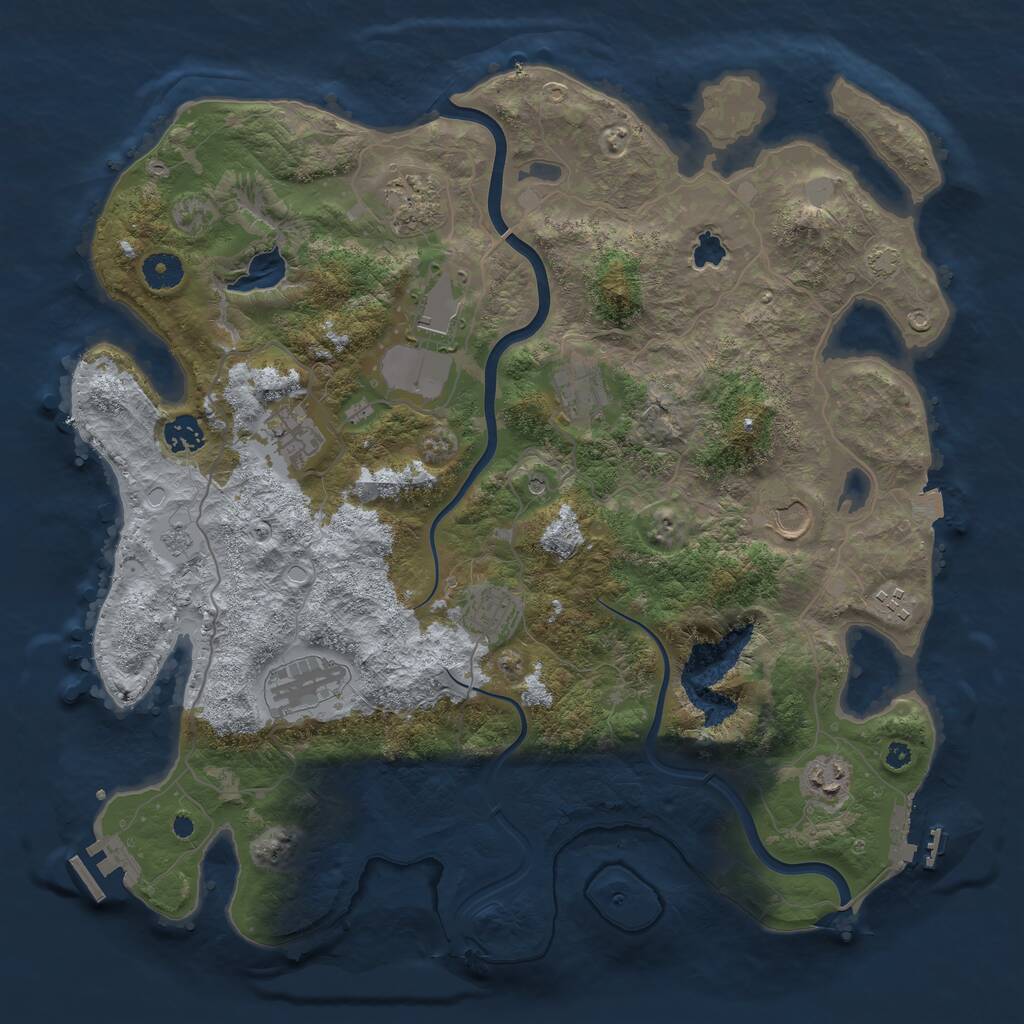 Rust Map: Procedural Map, Size: 4000, Seed: 372124167, 16 Monuments