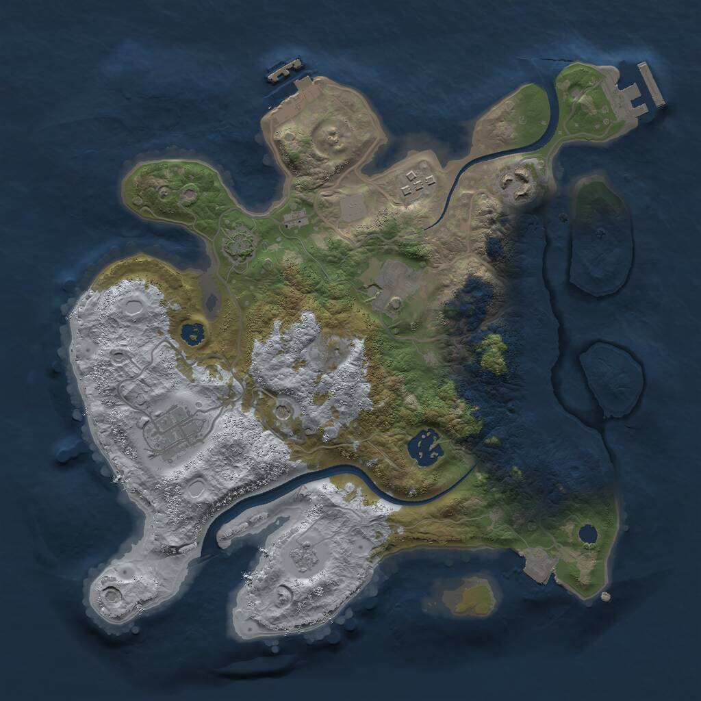Rust Map: Procedural Map, Size: 3000, Seed: 2504917, 11 Monuments