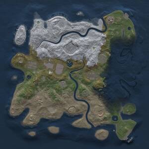Thumbnail Rust Map: Procedural Map, Size: 3700, Seed: 303940033, 16 Monuments