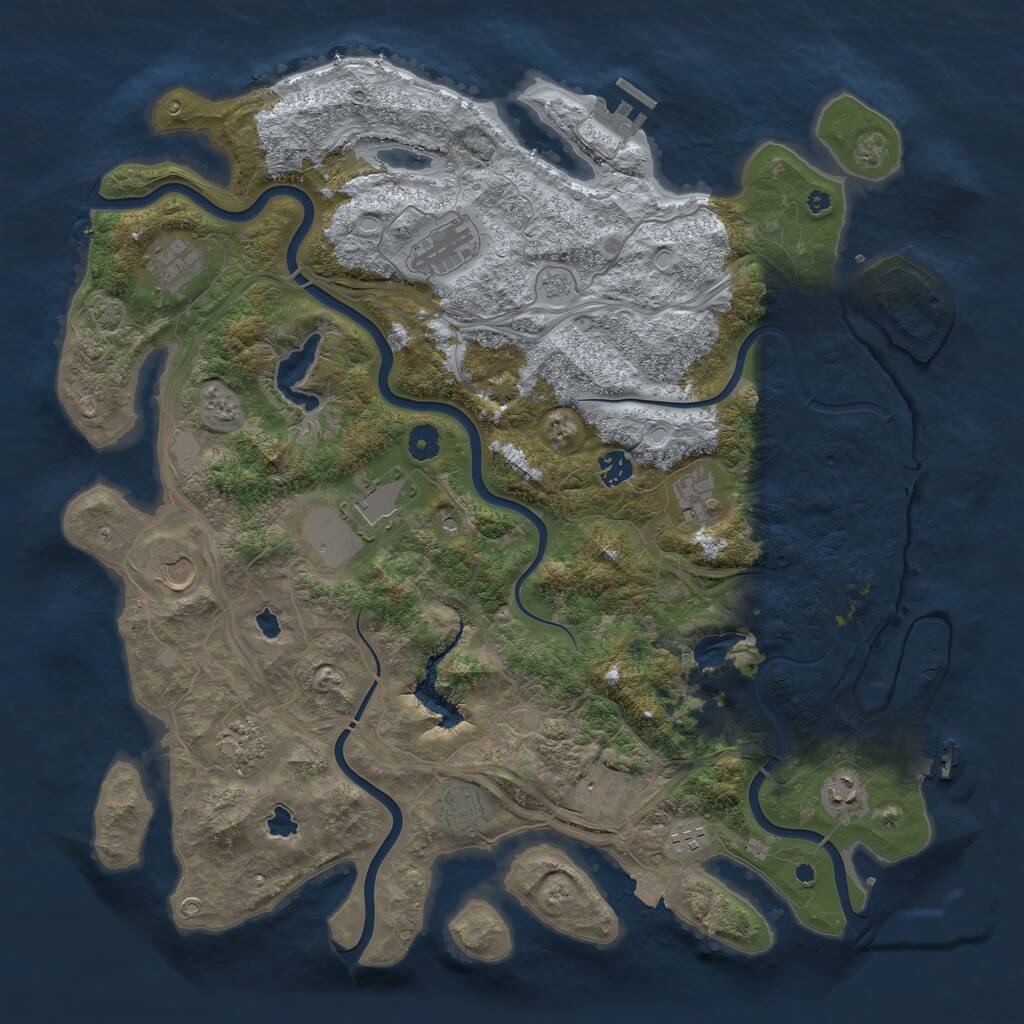 Rust Map: Procedural Map, Size: 4500, Seed: 444767008, 17 Monuments