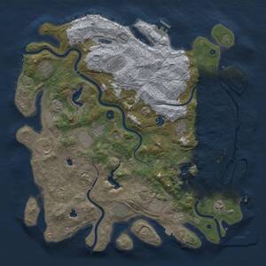 Thumbnail Rust Map: Procedural Map, Size: 4500, Seed: 444767008, 17 Monuments