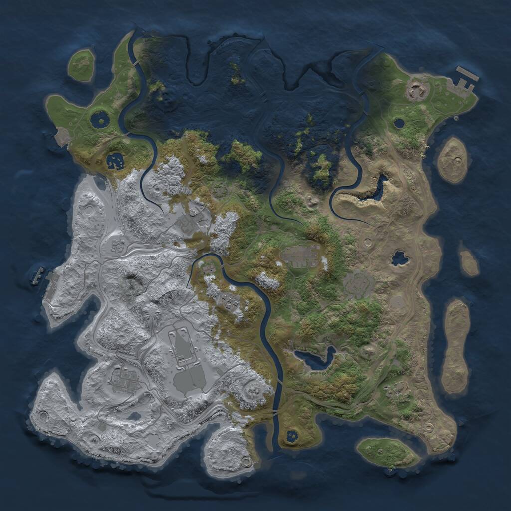 Rust Map: Procedural Map, Size: 4250, Seed: 1983470845, 15 Monuments