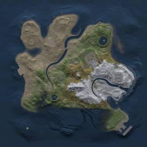 Thumbnail Rust Map: Procedural Map, Size: 2500, Seed: 584581120, 7 Monuments