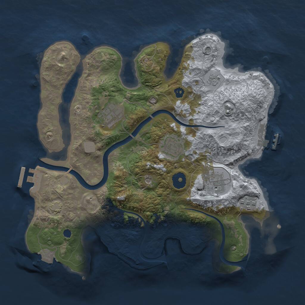 Rust Map: Procedural Map, Size: 3000, Seed: 1588962370, 10 Monuments