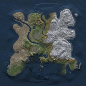 Thumbnail Rust Map: Procedural Map, Size: 3000, Seed: 9045, 11 Monuments