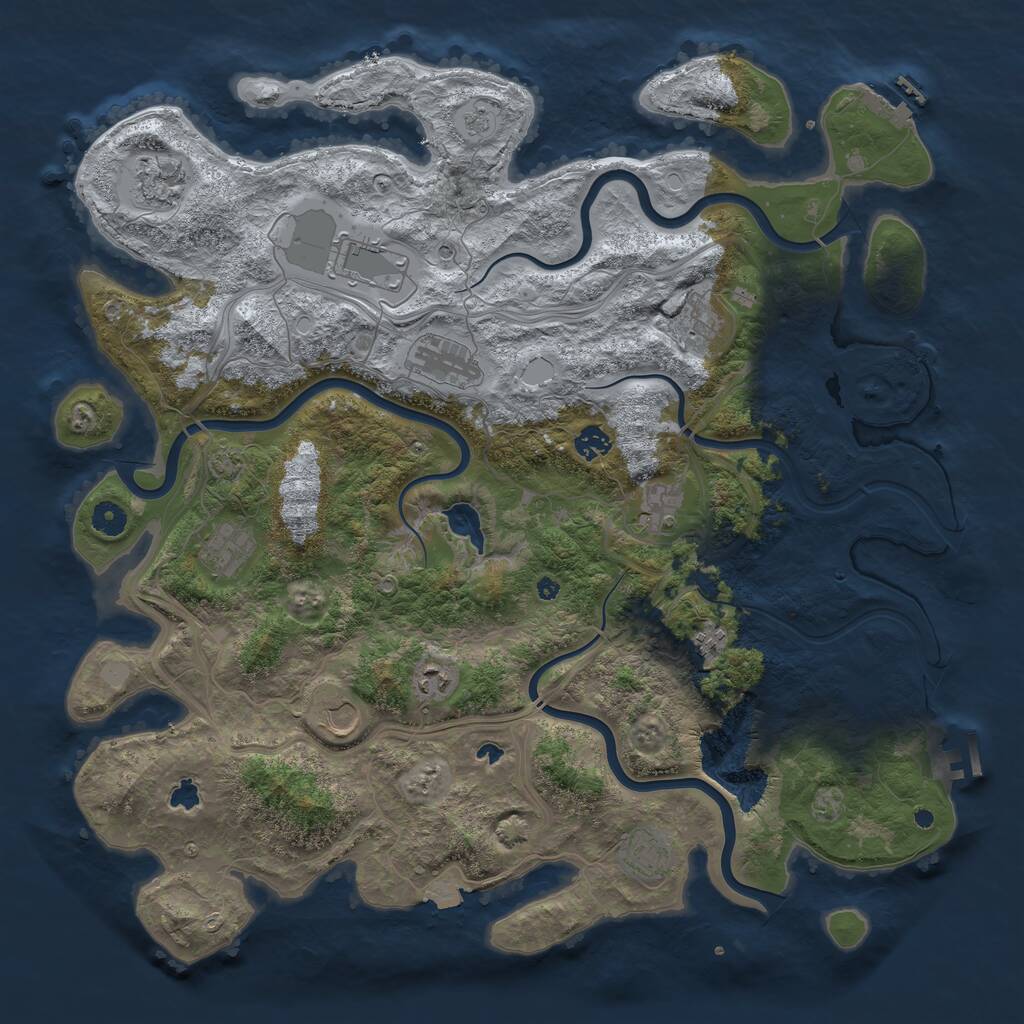 Rust Map: Procedural Map, Size: 4500, Seed: 26481131, 17 Monuments